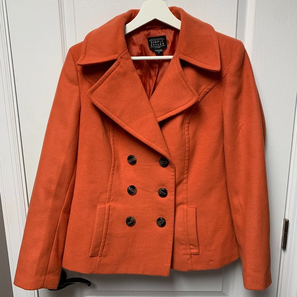 Orange Pea Coat
